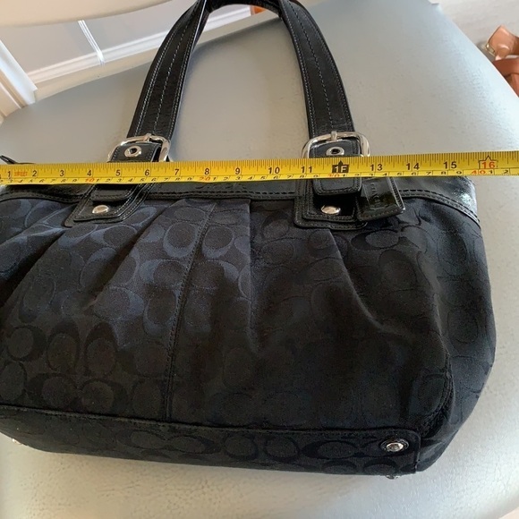 Coach Monogram Shoulder Tote bag signature black - Picture 9 of 16